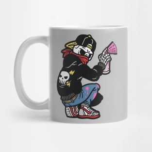 Retro Skeleton Graffiti Tagger with Spray Paint Can Mug